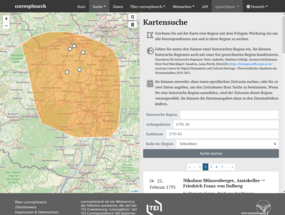 Map-based search in correspSearch